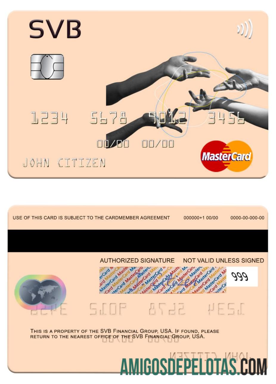 Mastercard do Grupo Financeiro SVB dos EUA exemplo